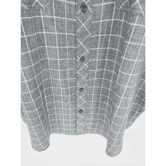 ORVIS Shirt Men’s XL Gray White Plaid Button Up short Sleeve Lightweight - Picture 6 of 8